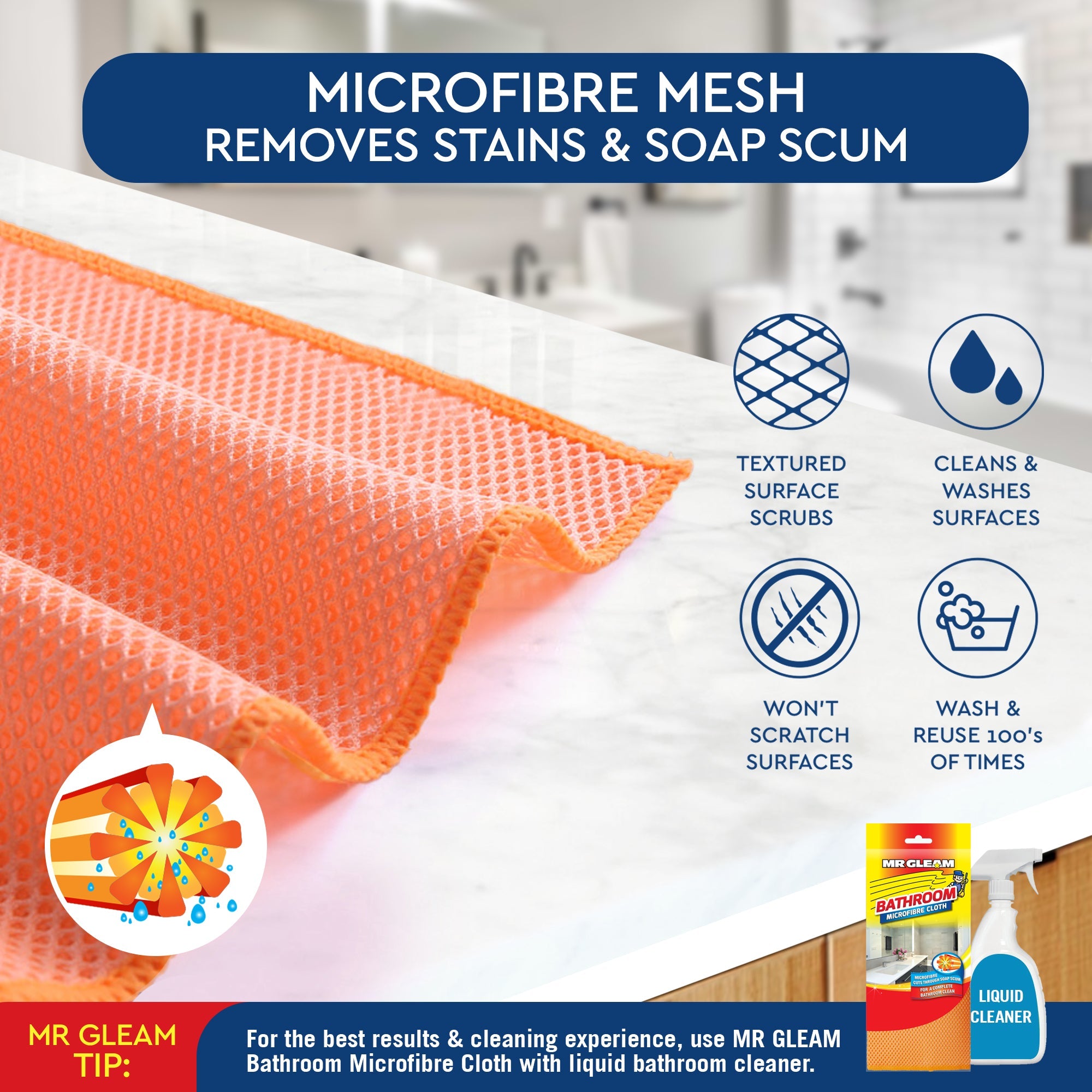 Mr Gleam Microfibre Bathroom Cloth MR GLEAM